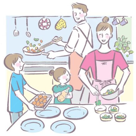 やさしい・手描き・ファミリーイラスト