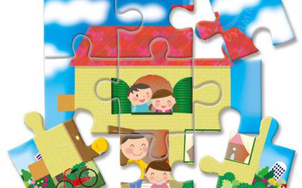 パズル・家・ファミリーイラスト