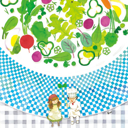 瑞々しい料理イラスト　グリーンサラダ