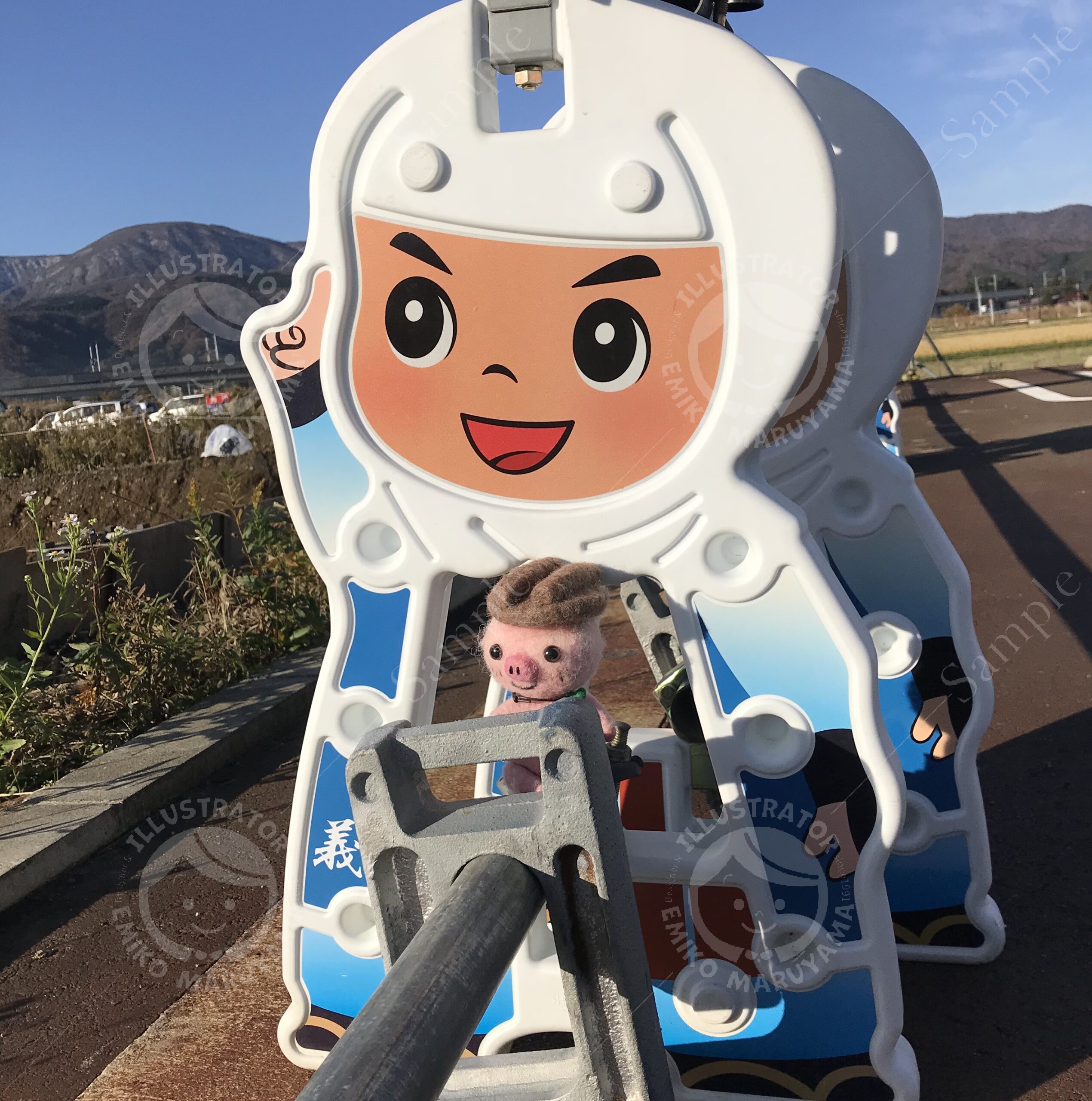 けんしん君キャラクターバリケード　新潟県上越市