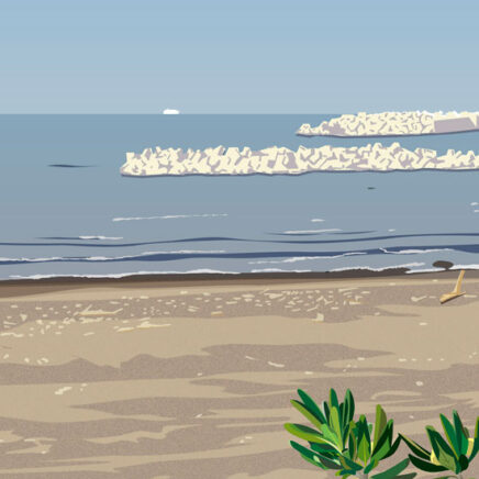 爽やかな海の風景イラスト