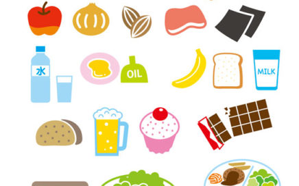 食べ物カットイラスト　シンプル・カラフル