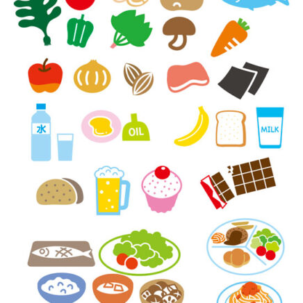 食べ物カットイラスト　シンプル・カラフル