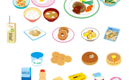 食べ物カットイラスト　健康情報誌向け