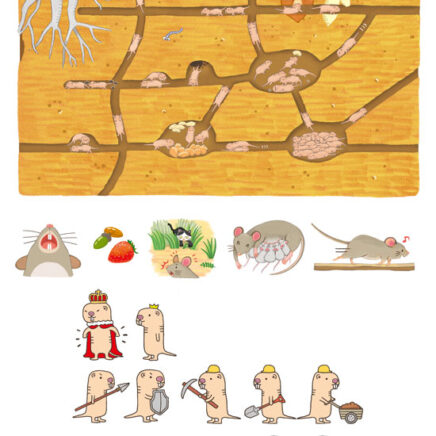 絵本　ハダカデバネズミのイラスト