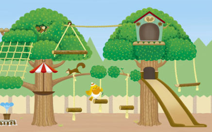 月刊絵本　小鳥の遊び場イラスト