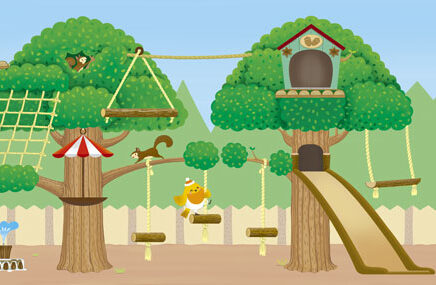 月刊絵本　小鳥の遊び場イラスト