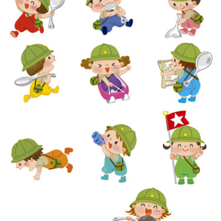 冒険家の子どもたちのイラスト