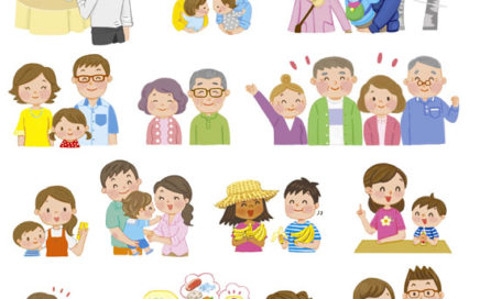 クレヨンタッチ　かわいい人物イラスト