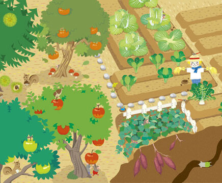 絵本　畑のイラスト