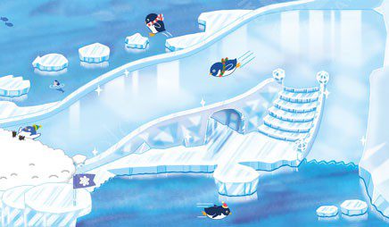 ペンギンさんの氷の遊園地イラスト