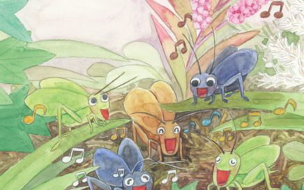 秋に鳴く虫イラスト