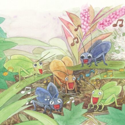 秋に鳴く虫イラスト