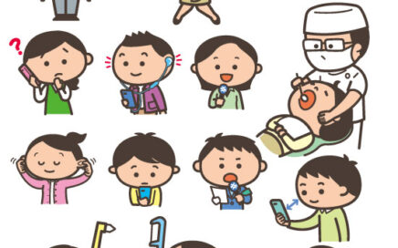 かわいい、分かりやすい、アイコンタッチのイラストです。情報誌向け